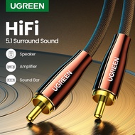 Ugreen HiFi 5.1 SPDIF RCA Ke RCA Kabel Koaksial Pria KE Pria Kabel Audio Stereo Nilon 3M 5M Kabel Video RCA untuk Amplifier TV Rumah