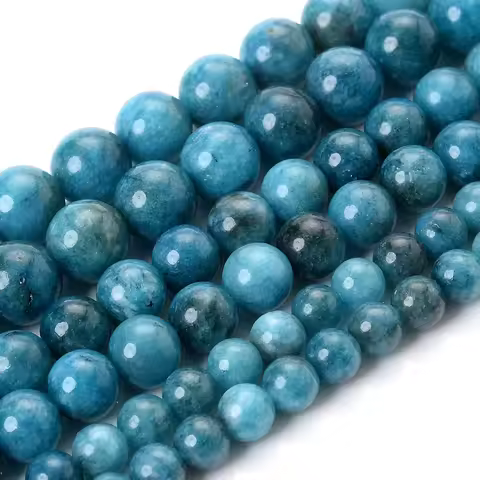 Natural Stone Beads Blue Apatite Beads Round Loose Spacer Bead for Jewelry Making DIY Charm Bracelet