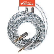 KBEAR P34 Earphones Silver-Plated Cable HiFi Headphones 2Pin 2-Strands Upgrade Wire 98-Core OFC Earb