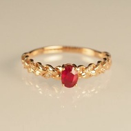 18K金紅寶石編織戒指 18K Gold Ruby Braid Ring