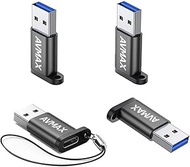 AVMAX USB to USB C Adapter 4 Pack,USBC Female to A Male Car Charger OTC Converter for Apple Watch Ul