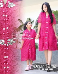 Terbaru 2024 Dress Paskah Couple Vania Busui Ibu Anak Perempuan 1 - 8 Tahun Bahan Brokat Kondangan