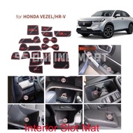 (With Logo) CAR SLOT MAT - HONDA HRV 2022-2024 Red Lining Slot Mat
