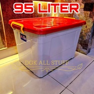 Container Box with Plastic Lid 95 Liter 95 Litre 95 L 95L NOT TRANSPARENT THICK