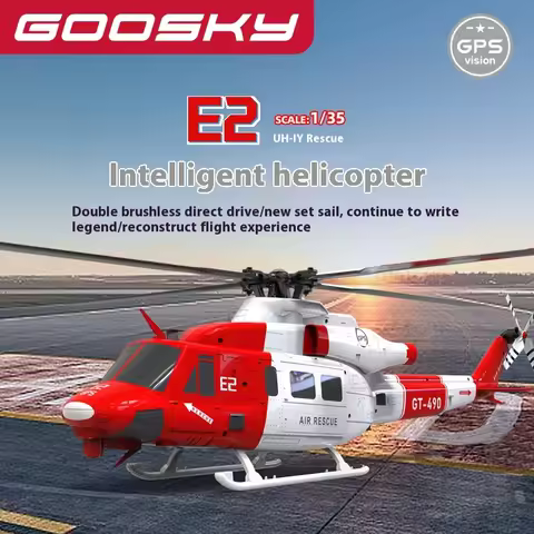 2025 New 1:35 Goosky E2 Remote-Controlled Helicopter Gps Intelligent Drone Resembling Real Uh-1y Hel
