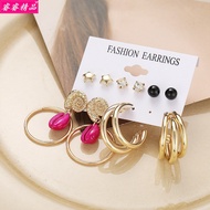metal chain dangler set exaggerate butterfly earrings female