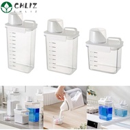 CHLIZ Detergent Dispenser, Plastic with Lids Washing Powder Dispenser, Portable Airtight Transparent Laundry Dispenser Container Laundry Room Accessories