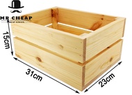 IKEA KNAGGLIG(Same Size) Pine Wood Crate Storage Container/IKEA Crate/Wood Storage Box (S) 1007