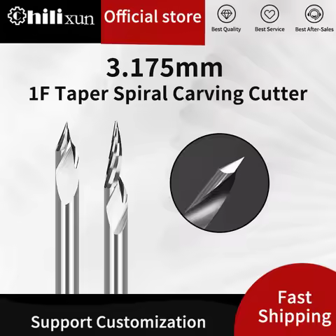 HILIXUN 1pc 20/30/45/60 Degrees Milling Cutter 3.175mm Shank Tip Carving Cutter Tungsten Carbide Rou