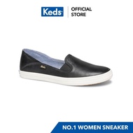 KEDS WH57613 CRASHBACK LEATHER BLACK Women's slip-on leather shoes black very good