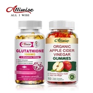 Alliwise Glutathione Whitening Capsules Gluta Capsule Whitening Original Apple Cider Gummies for Weight Loss Apple Cider Vinegar Gummies