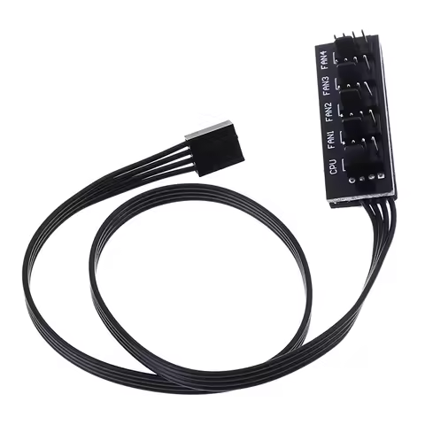 New Power Cable Hub Splitter Adapter 40cm 1 to 5 4-pins TX4 PWM CPU Cooler/ Case/ Chasis Cooling Fan