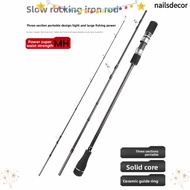 NAILSDECOR Travel Jigging Rod, 3-Piece 1.83-1.91m Carbon Rod, Professional 6000g Max Load Ceramic Gu
