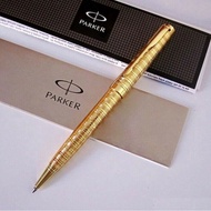 Parker Sonnet Ballpoint Pen, Chiselled Gold  &amp; Silver Plated with Gold Trim, Twist Mechanism