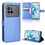 VIVO X80 Casing Flip Phone Holder Stand VIVO X80 Pro Case Wallet PU Leather Back Cover