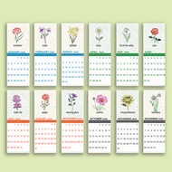 [DPOstudio] Birth Flower Bookmarks | July to December Calendar Cards | 4.8x13.5cm