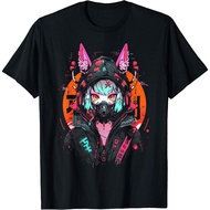 Japanese Girl unisex T-Shirt - Cyberpunk Japanese Anime Girl T-Shirt