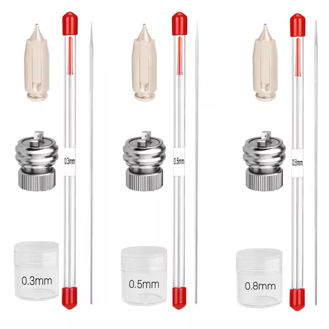 SJ85 Transformer Airbrush Spare Kit – 0.3 0.5 0.8mm Needle, Nozzle & Quick Shift Head Cap Replacemen