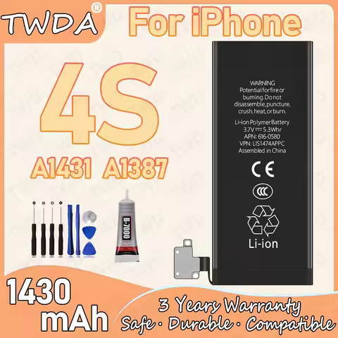LIS1474APPC Large capacity 1430mAh Battery For iPhone 4S/A1431/A1387 Batteries New High Quanlity+Fre