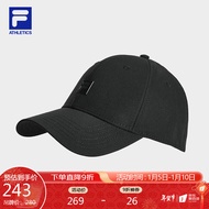 FILA ATHLETICS 斐乐官方情侣款棒球帽2023春季运动休闲帽男女 深黑-BK XS