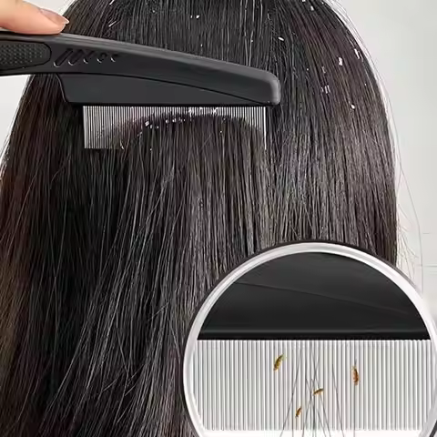 Dandruff Scalp Psoriasis Comb Dandruff Removal Comb Steel Fine Tooth Hair Grooming Scalp Sweep Detox
