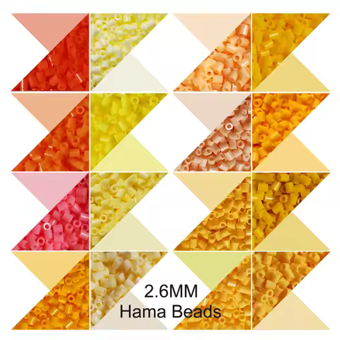 2.6mm Mini Beads 1000PCS Yellow Colors Pixel Art Fuse Beads for Kids Gift Hama Beads Diy Puzzles Iro