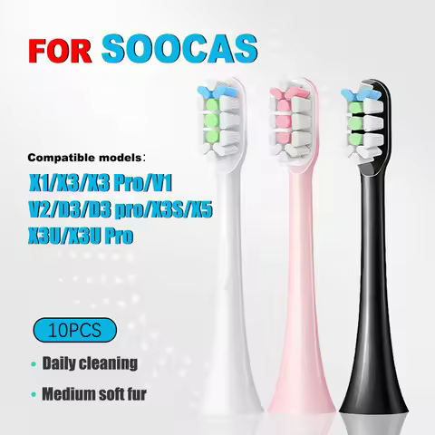 Compatible for SOOCAS X3/X3 Pro/X1/V1/V2/D3/X3U/X5/D3 Replaceable Brush Heads Soft DuPont Bristle