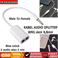 2in1 Audio Splitter Cable 3.5mm Jack 2in1 Aux Cable Male to Female