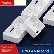 8.Thickened Type 86 Switch Socket PVC Junction Box Universal Bottom Box Open Wire Box Open Wire Box 