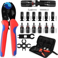 Solar Crimping Pliers Crimp Tools Kit for 2.5/4/6mm2 Solar Panel PV Cable, 6 Pairs of Male/Female Solar Plug