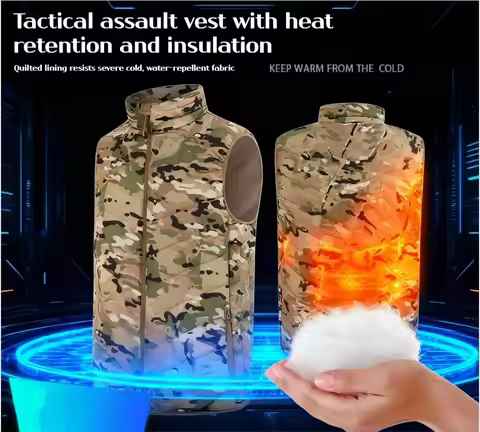 Men's Winter Men's Vest Working Vest Heated Jacket Tactical Vest Camouflage Outdoor Sports Multifunc