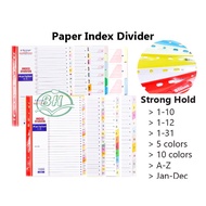 A4 Medium Thick 160g Paper Index Divider Strong/Medium Protection,11 Holes Numbering/ Alphabets/ Mon
