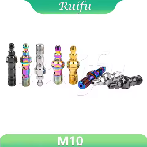 Ruifu Titanium Bolt M10x1.0/ 1.25mm Banjo Bolt for Brembo Hole Clutch Bolt with Bleeder Valve
