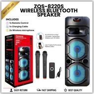 ZQS-8220S Portable Bluetooth Party Speaker with LED Lights Rechargeable Outdoor Sound System with Du