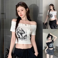 OFF-Shoulder STYLE DRESS WITH LUXURY PRINTED BUTTONS HY44