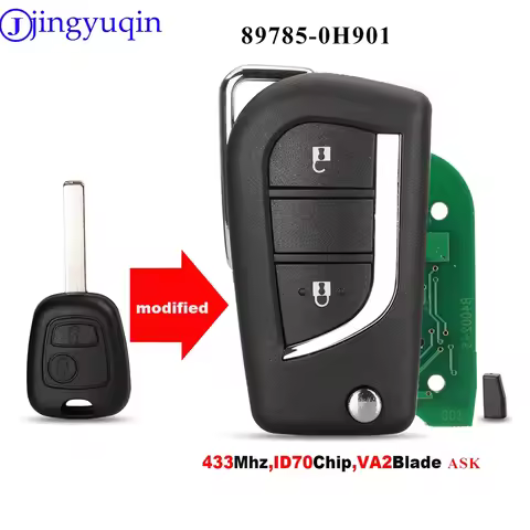 jingyuqin For Toyota Aygo Peugeot 107 106 Citroen C1 2005-2014 Flip Car Remote Key 2BT 434MHz ID46/4