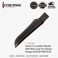 F.Herder 6inch P.U Leather Sheath With Belt Loop For Classic Design Knife-8159R15,50