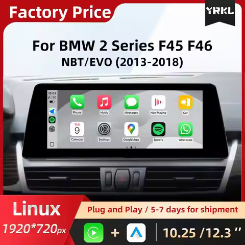For BMW 2 Serie F45 F46 NBT EVO Linux System Wireless Carplay Car Radio Multimedia Video Player Play
