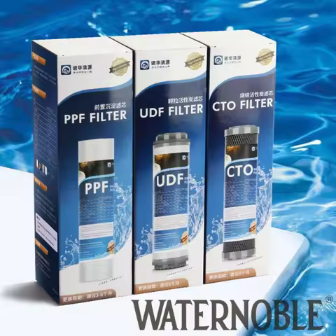 Waternoble 10 Inch Replacement Filter Cartridge Set PP Cotton UDF CTO for Standard RO Water Filter S
