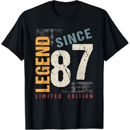 Men's cotton T-shirt 36 Years Old Vintage 1987 36th Birthday Decoration Men Women T-Shirt
