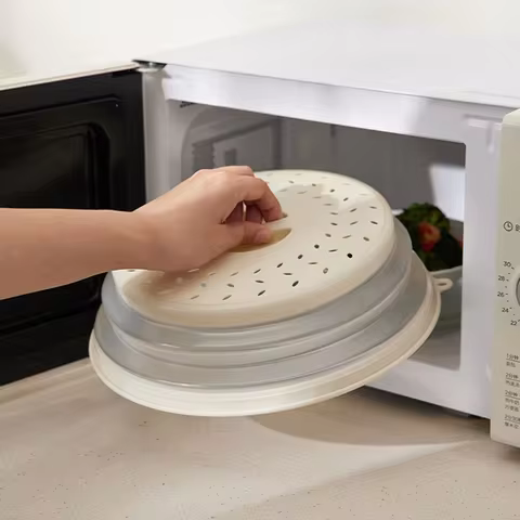 Silicone Microwave Splatter Cover Reusable & Foldable Lid with Hook for Cooking Stove Top Splash Gua