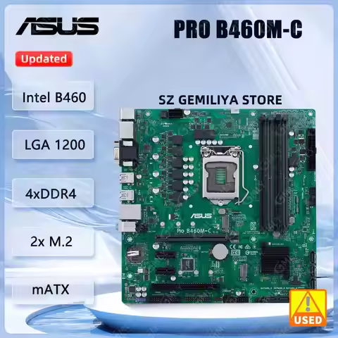 ASUS Pro B460M-C Motherboard Intel B460 Socket 1200 128GB DDR4 mATX support Core i3-10100 i5-10400 i