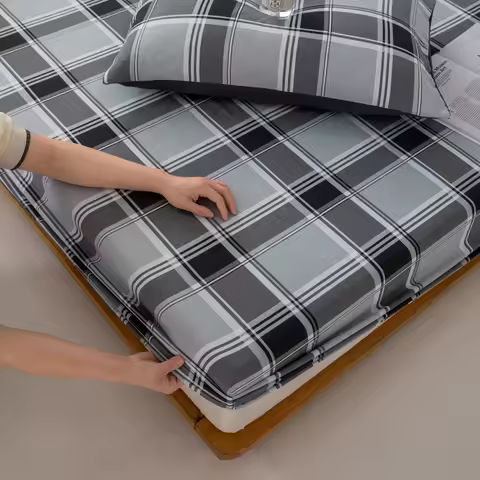 Simple Style Bed Cover Breathable Fitted Sheet Printed Bedsheet Home Bed Linen 90x200 Mattress Prote