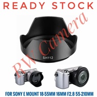 Lens Hood Sony SH112 Lens 18-55mm 16mm F2.8 55-210mm 18-55 16 NEX 18-55 16 55-210 mm