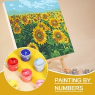 Digital Oil Painting Canvas Painting Sunflower Scenery 20cm Diy Paint Decoration By Framed Q4u7