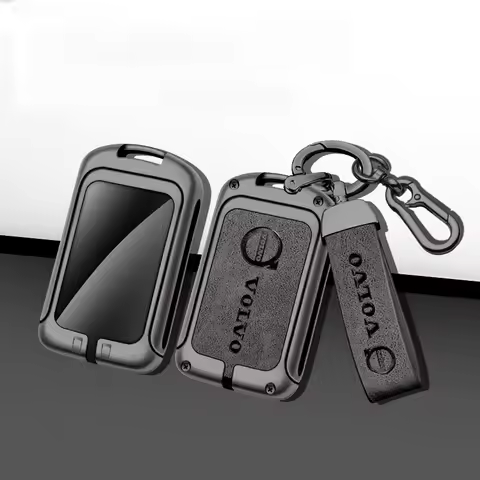 Zine Alloy Leather Car Key Case Shell Cover Holder Protection For Volvo XC60 XC40 XC90 S90 V60 S60 V
