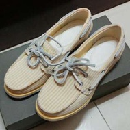 [全新]Timberland 女裝黃白色直條鞋帆船鞋