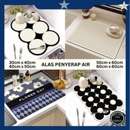 30x40/40x50/50x60 Kitchen Mat Coffee Machine Drain Pad Pelapik Meja Dapur Cawan Alas Meja Sinki Basi