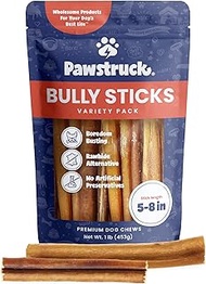 Pawstruck Bully Sticks for Dogs (5in to 7in Sticks, 1lb. Bag) Bulk Natural & Odorless Bullie - Bully