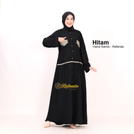 Gamis Hitam Wanita Premium  Dress Muslim Terbaru Polos - Hana Rafanda